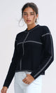 O200395 - Round Long Sleeves Solid Pullover - Black