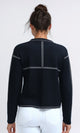 O200395 - Round Long Sleeves Solid Pullover - Black