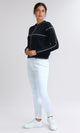 O200395 - Round Long Sleeves Solid Pullover - Black