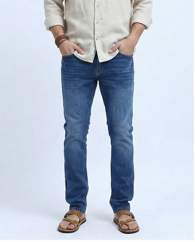 O200506-Regular Fit Casual Jeans - Standard Blue