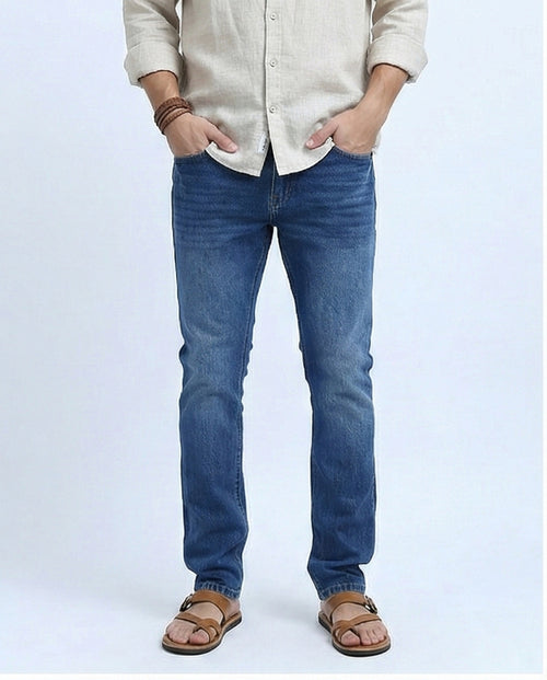 O200506-Regular Fit Casual Jeans - Standard Blue