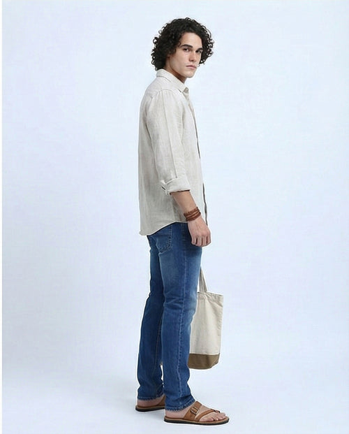 O200506-Regular Fit Casual Jeans - Standard Blue