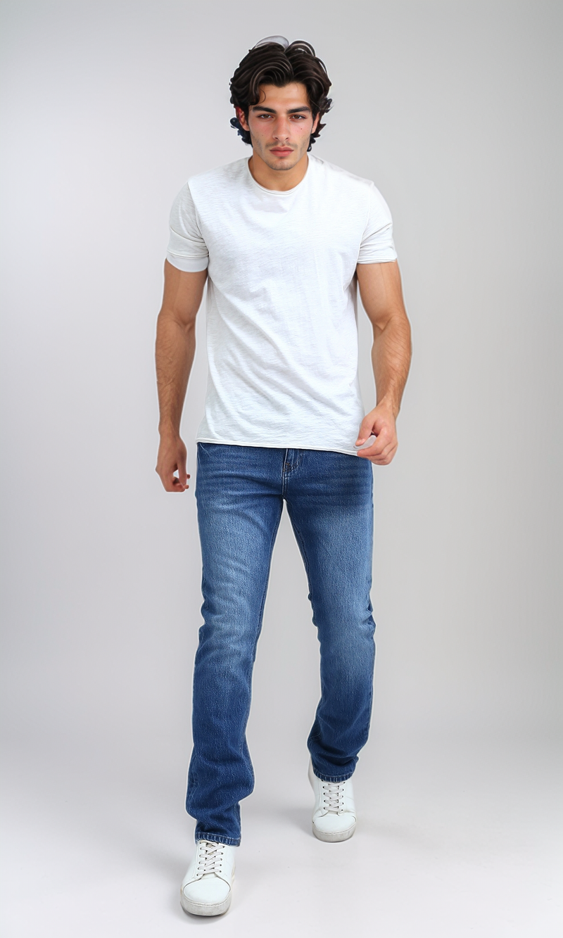 O200506-Regular Fit Casual Jeans - Standard Blue