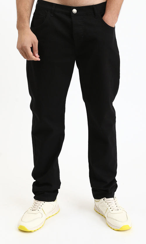 O200507 - Regular Fit Solid Jeans - Black