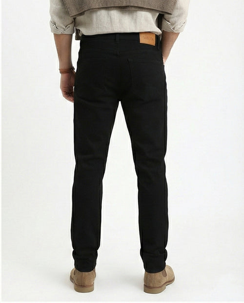 O200507 - Regular Fit Solid Jeans - Black