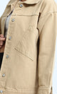 O200516 - Long Sleeves Jacket Jeans with Back Printed - Beige