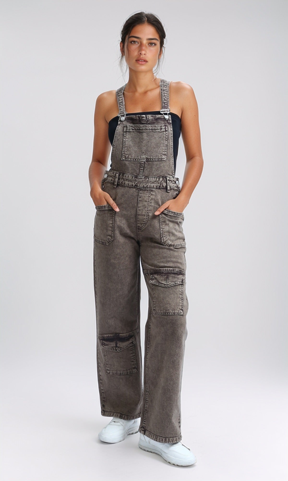 O200525 - Sleeveless Summer Women Salopette - Washed Brown – RAVIN