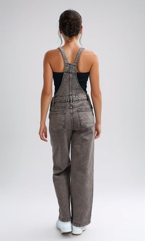 O200525 - Sleeveless Summer Women Salopette - Washed Brown