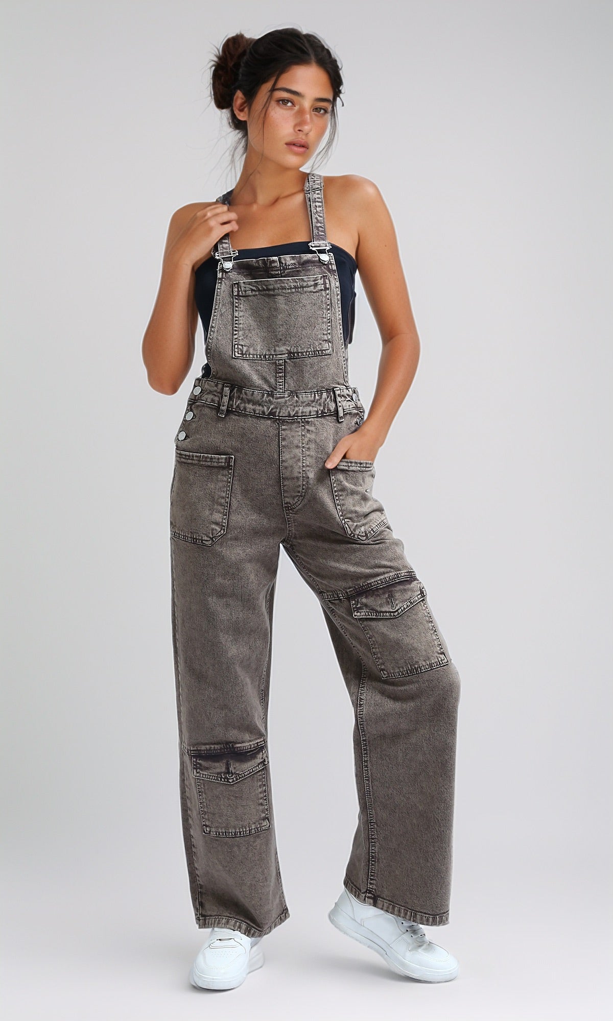 O200525 - Sleeveless Summer Women Salopette - Washed Brown – RAVIN