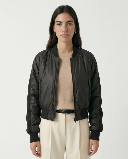 Ravin Women’s Cropped Nylon Bomber Jacket - Black - O200568