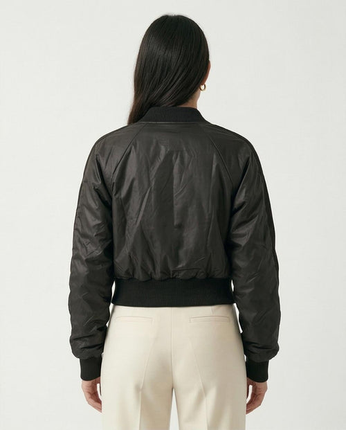 Ravin Women’s Cropped Nylon Bomber Jacket - Black - O200568