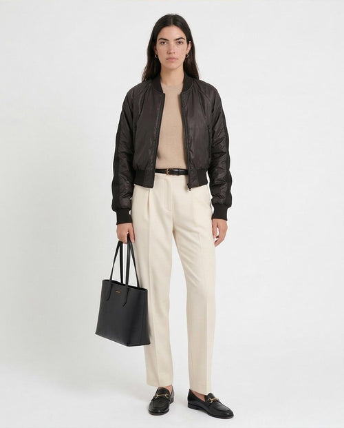 Ravin Women’s Cropped Nylon Bomber Jacket - Black - O200568