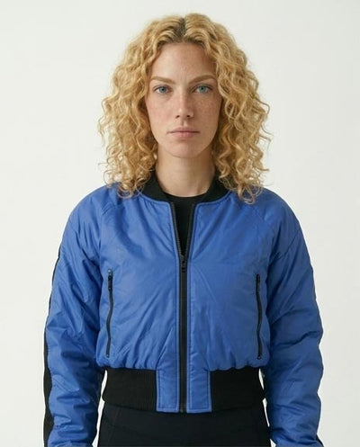 Ravin Electric Cobalt Cropped Bomber Jacket - BLUE & BLACK - o200570