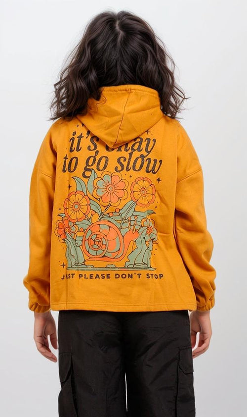 o200577-GRAPHIC HOODIE - MUSTARD YELLOW