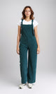 O200586 - Lace Up Corduroy Summer Jumpsuit - Teal