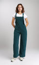 O200586 - Lace Up Corduroy Summer Jumpsuit - Teal