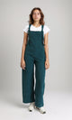 O200586 - Lace Up Corduroy Summer Jumpsuit - Teal