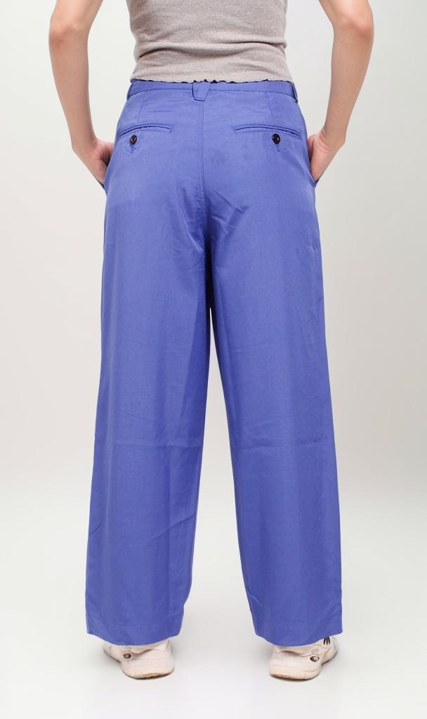 o200589-HIGH-WAISTED WIDE-LEG TROUSERS - BLUE