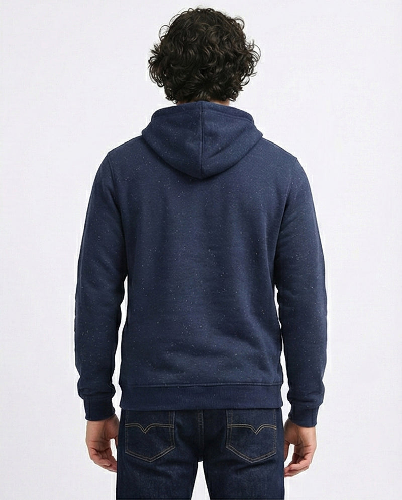 هودي شتوي سهل الارتداء مع طباعة أمامية - رمادي غامق