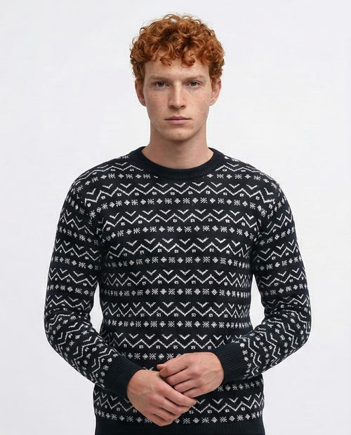 Ravin Men’s Fair Isle Intarsia Crew Neck Knit Sweater - O200597