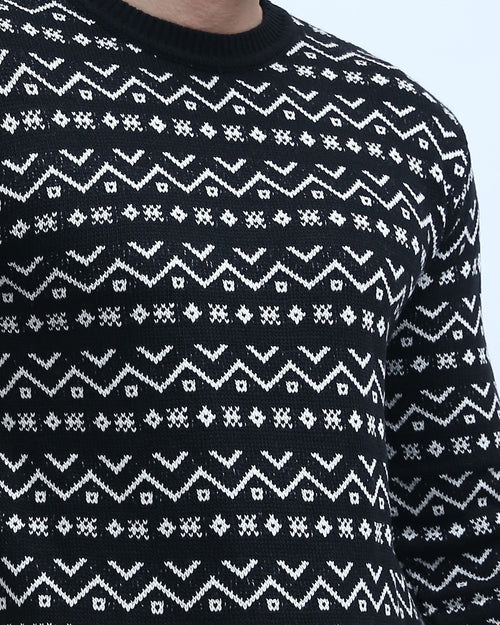 Ravin Men’s Fair Isle Intarsia Crew Neck Knit Sweater - O200597