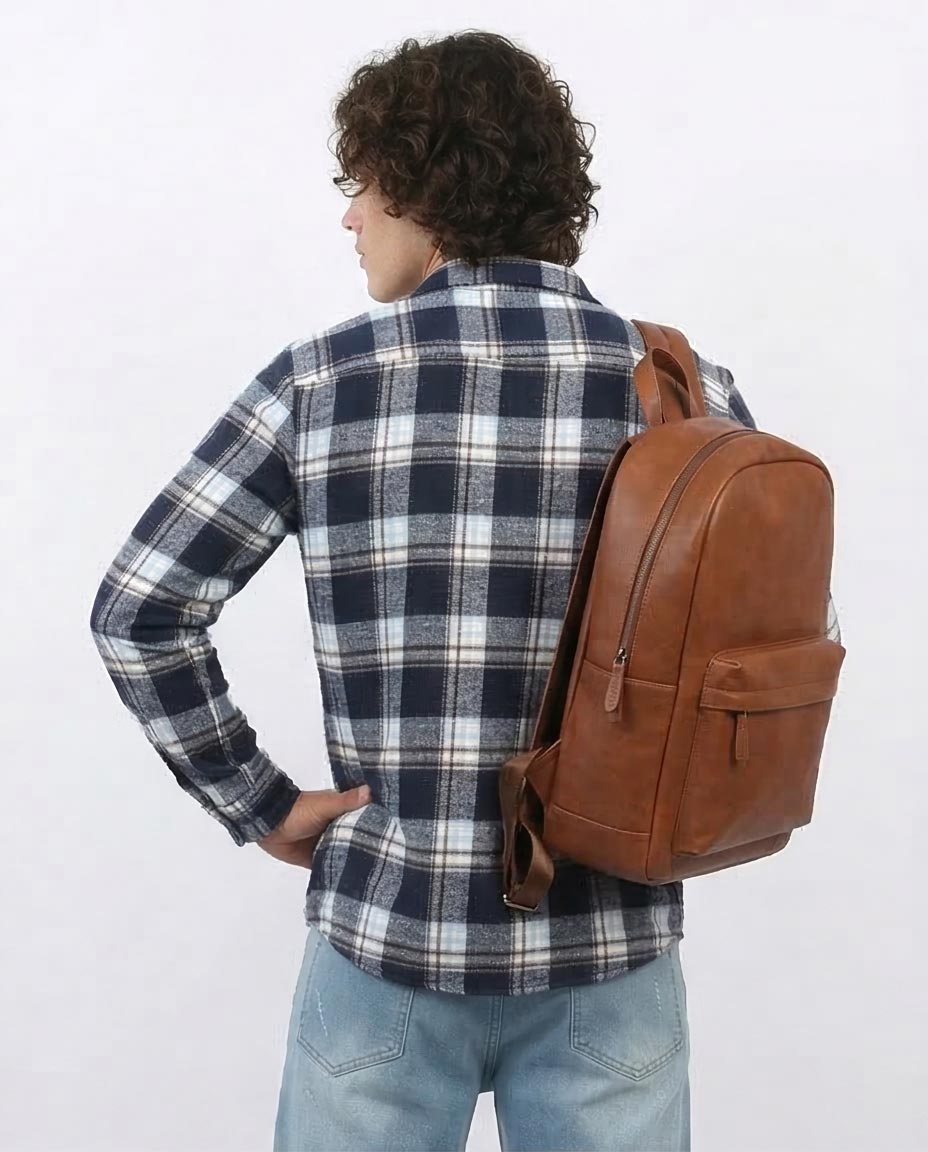 Navy and White Checkered Heavy Flannel Shirt - O200612