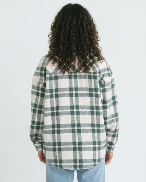Ravin Oversized Green Plaid Flannel Shacket- GREEN - O200624