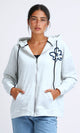 O200712 - Printed Long Sleeves Hoodie - Heather Light Grey