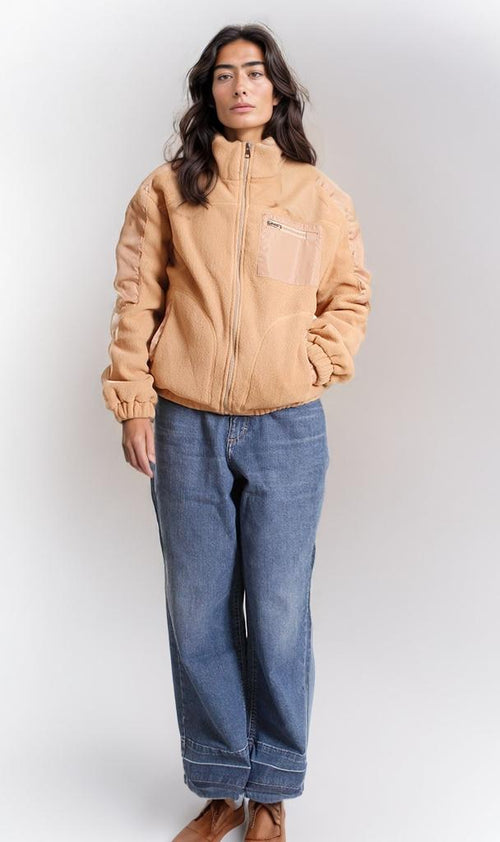 o200770-SHERPA BOMBER JACKET - TAN