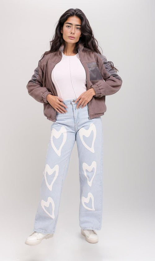 o200771-STRIPED BUTTON-UP SHIRT - WHITE & GREY