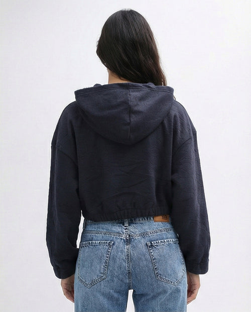 O200787 -  Slip On Black Solid Hoodie With Elastic Hem