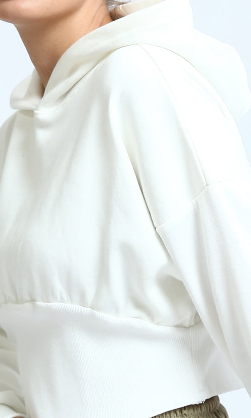 O200884 - Regular Fit Solid Winter Hoodie - White