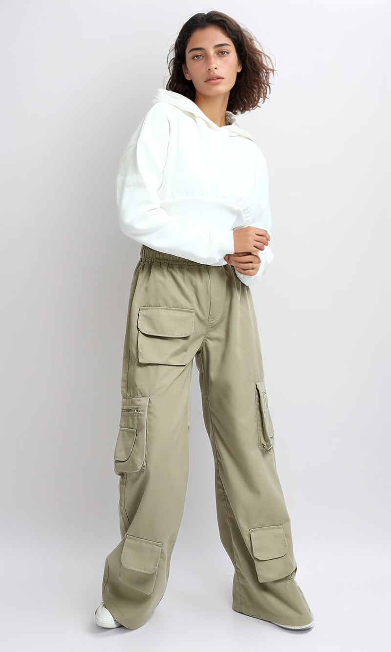 O200884 - Regular Fit Solid Winter Hoodie - White