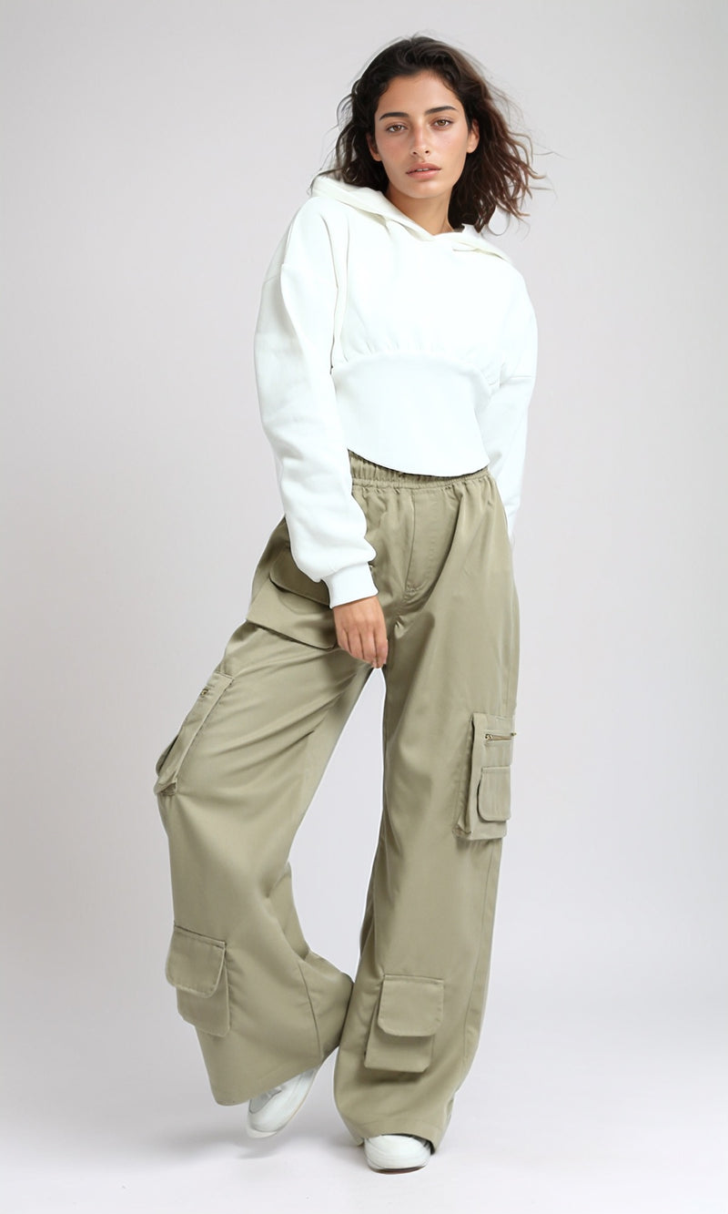 O200884 - Regular Fit Solid Winter Hoodie - White