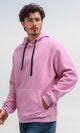 O200901 - Solid Hoodie with Kangaroo Pocket - Light Pink