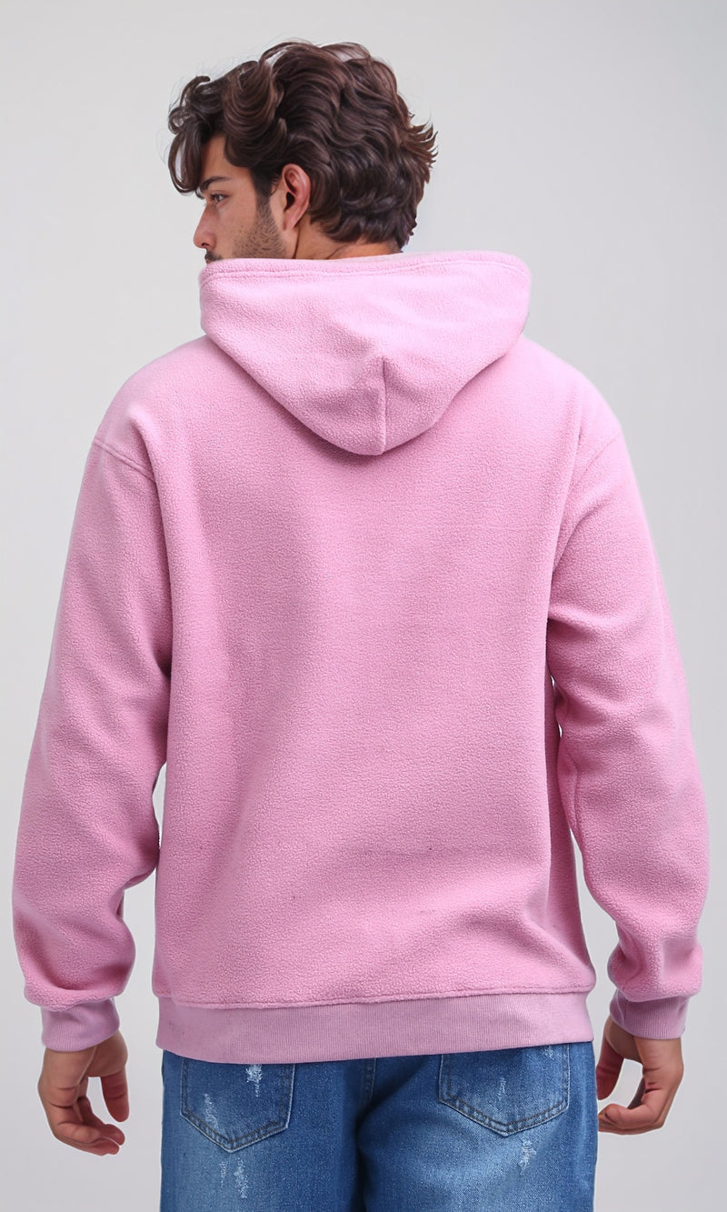 O200901 - Solid Hoodie with Kangaroo Pocket - Light Pink