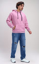 O200901 - Solid Hoodie with Kangaroo Pocket - Light Pink
