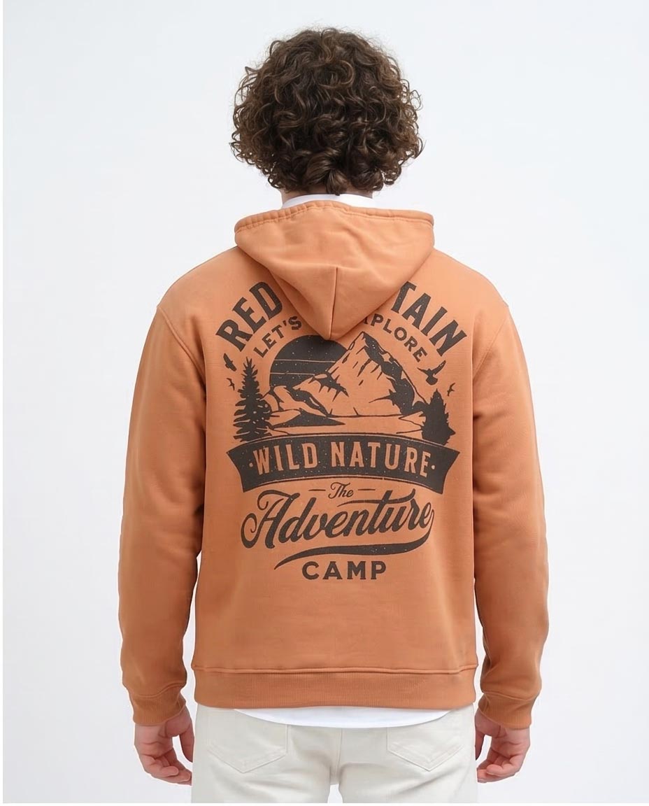 Rust Red Mountain Graphic Hoodie - 0200902