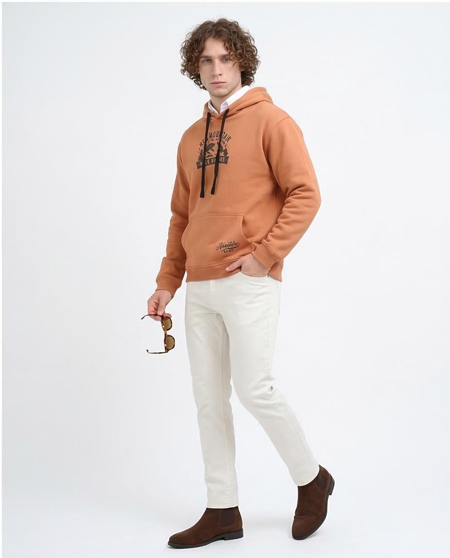 Rust Red Mountain Graphic Hoodie - 0200902