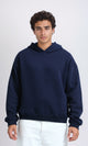 O200907 - Long Sleeves Winter Basic Hoodie - Navy Blue