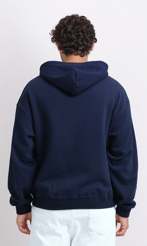 O200907 - Long Sleeves Winter Basic Hoodie - Navy Blue
