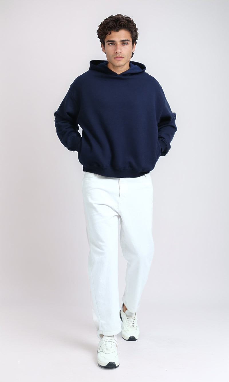 O200907 - Long Sleeves Winter Basic Hoodie - Navy Blue