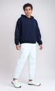 O200907 - Long Sleeves Winter Basic Hoodie - Navy Blue