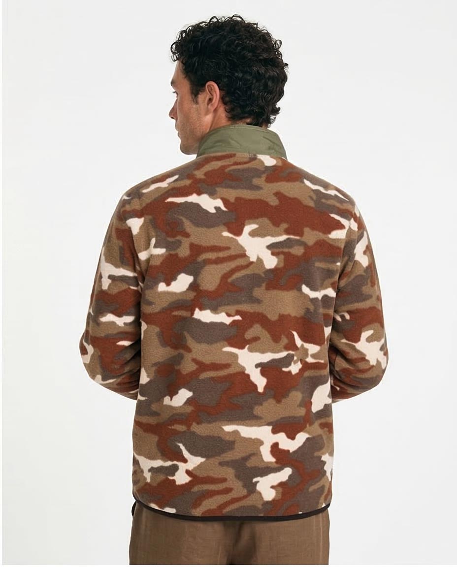 Ravin Camouflage High-Neck Fleece Zip-Up Jacket - O200908