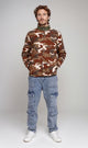 O200908-O200908 - Camo Zip-Up Fleece Jacket - Brown
