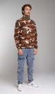 O200908-O200908 - Camo Zip-Up Fleece Jacket - Brown
