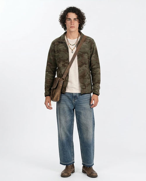 Ravin Woodland Camo Fleece Zip-Up Jacket - O200909