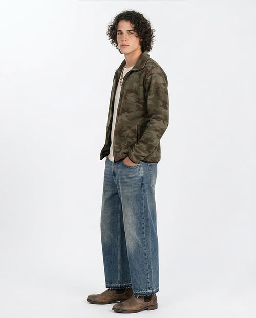 Ravin Woodland Camo Fleece Zip-Up Jacket - O200909