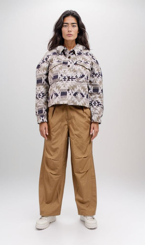 o200915-PATCHED AZTEC-PRINT JACKET - MULTICOLOR