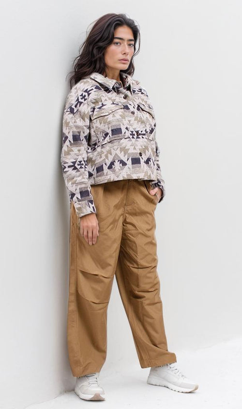 o200915-PATCHED AZTEC-PRINT JACKET - MULTICOLOR